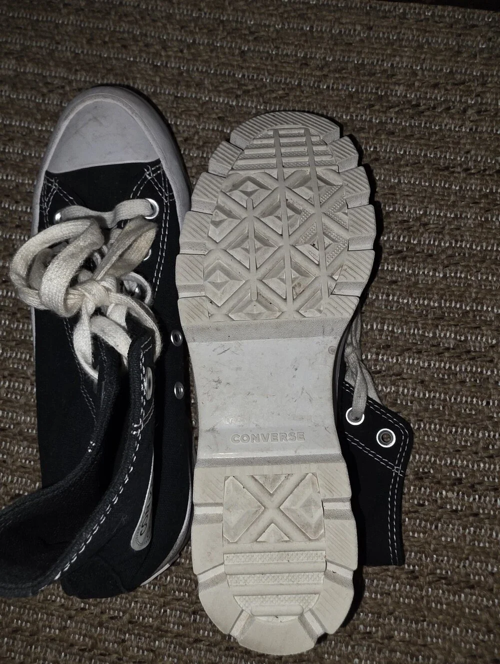 Converse Chuck Taylor Chunky Platform Black High Top Size 7.5